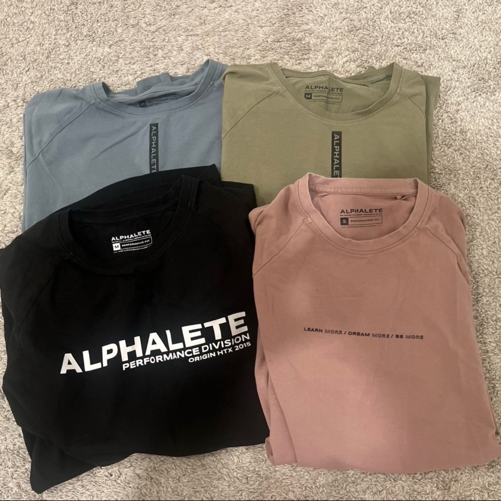Alphalete T-Shirt Set - Black, Pink, Blue, Green